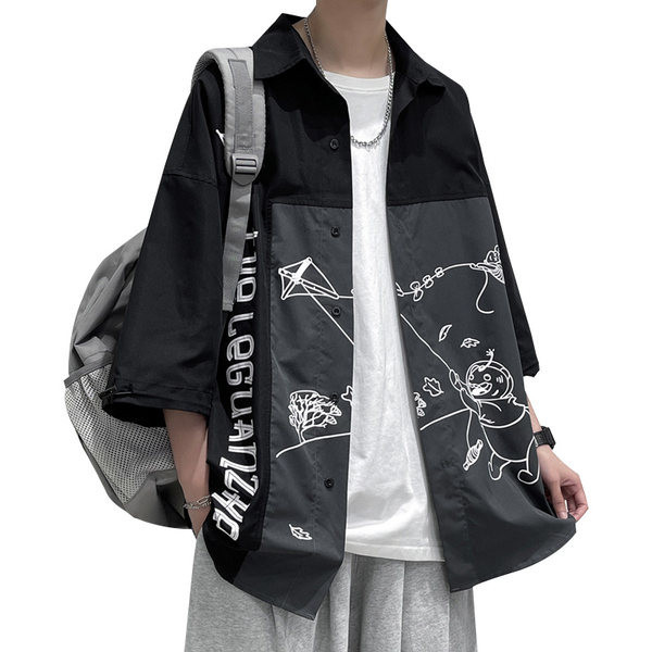 Cămașă casual pentru bărbați cu nasturi în două culori