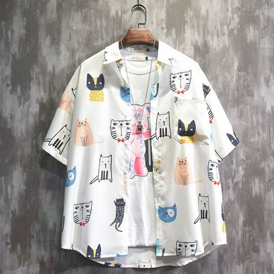 Ανδρικό πουκάμισο με απλικέ και κοντό μανίκι