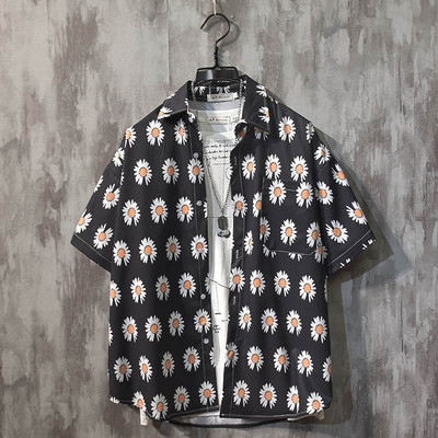 Ανδρικό πουκάμισο με απλικέ και κοντό μανίκι