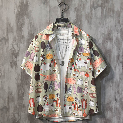 Ανδρικό πουκάμισο με απλικέ και κοντό μανίκι