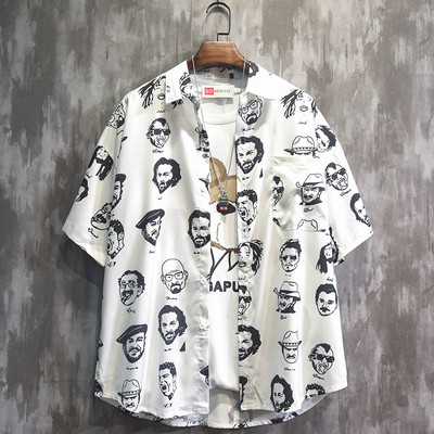 Ανδρικό πουκάμισο με απλικέ και κοντό μανίκι