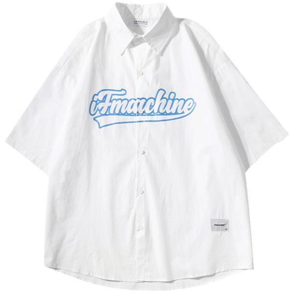 Vīriešu moderns krekls ar uzrakstu un īsām piedurknēm vairākās krāsās