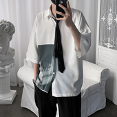 Cămașă de vară pentru bărbați cu nasturi - culori diferite