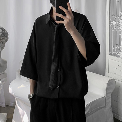 Cămașă de vară pentru bărbați cu nasturi - culori diferite