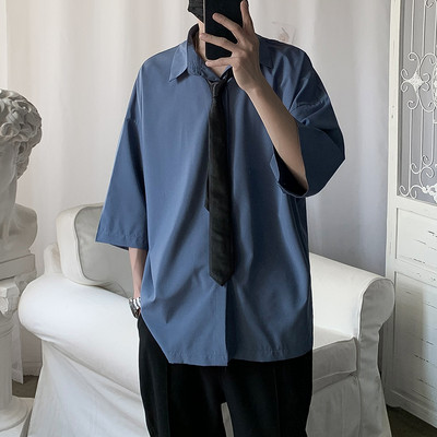 Cămașă de vară pentru bărbați cu nasturi - culori diferite