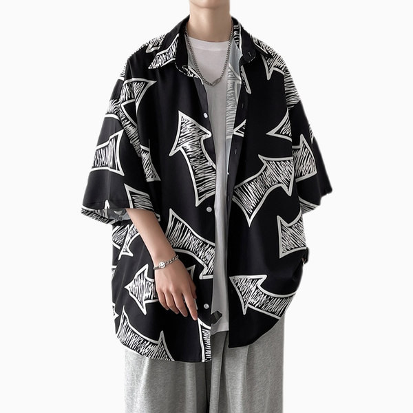 Cămașă casual pentru bărbați cu nasturi și mâneci scurte - două culori