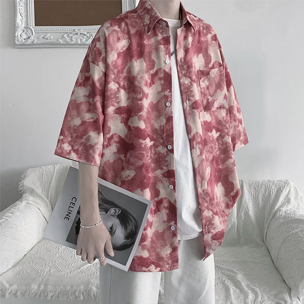 Cămașă casual pentru bărbați cu nasturi și guler clasic - trei culori