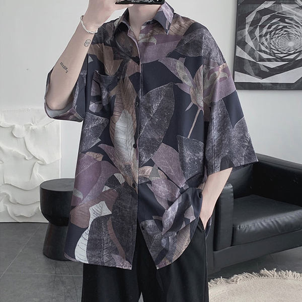 Cămașă casual pentru bărbați cu nasturi și guler clasic - trei culori