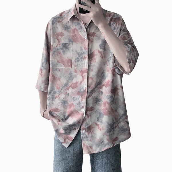 Cămașă casual pentru bărbați cu nasturi și guler clasic - trei culori