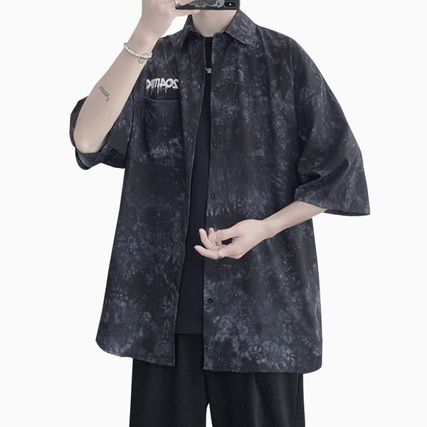 Cămașă casual pentru bărbați în trei culori cu nasturi și guler clasic