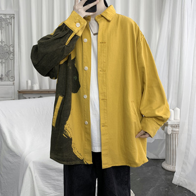 Ανδρικό πουκάμισο casual με γιακά και απλικέ σε διάφορα χρώματα