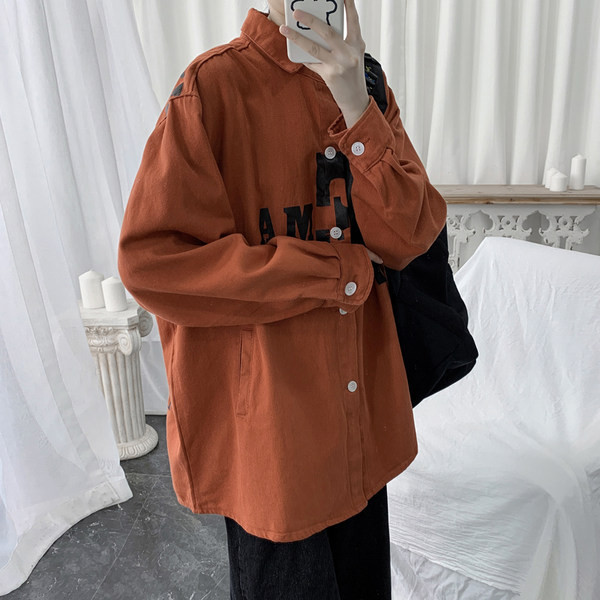 Ανδρικό πουκάμισο casual με γιακά και απλικέ σε διάφορα χρώματα