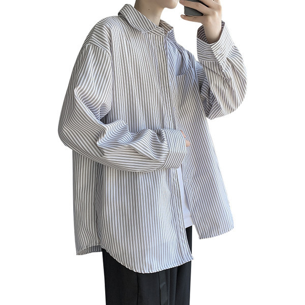 Cămașă bărbați cu mâneci lungi în dungi