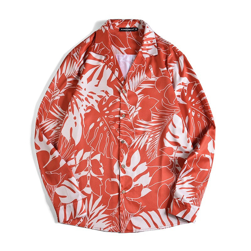 Vīriešu krekls ar krāsainu aplikāciju un garām piedurknēm