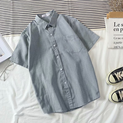 Ikdienas vīriešu lina krekls divi modeļi ar īsām un garām piedurknēm