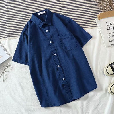 Ikdienas vīriešu lina krekls divi modeļi ar īsām un garām piedurknēm