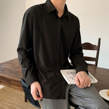 Ανδρικό κομψό μεταξωτό πουκάμισο με κλασικό γιακά και κουμπιά