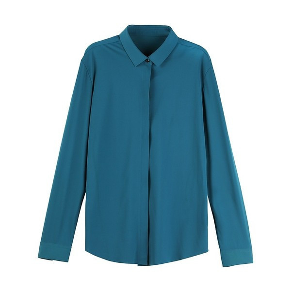 Cămașă elegantă de mătase pentru bărbați, cu guler și nasturi clasici