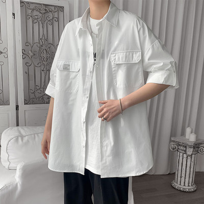 Camasa barbateasca uni model nou cu nasturi si buzunar