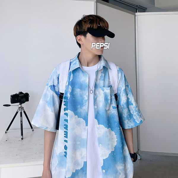 Cămașă modernă pentru bărbați cu nasturi în două culori