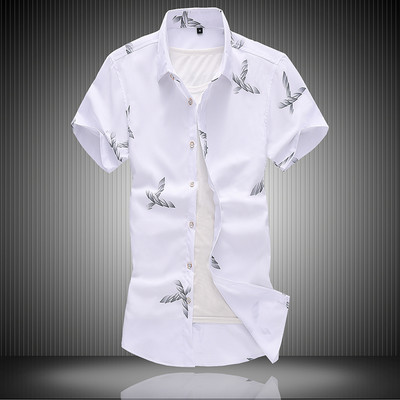 Cămașă pentru bărbați model nou, cu guler clasic și mâneci scurte