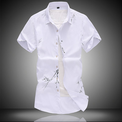 Cămașă pentru bărbați model nou, cu guler clasic și mâneci scurte