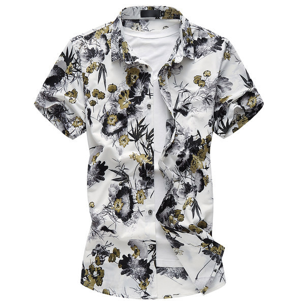 Cămașă pentru bărbați model nou, cu guler clasic și mâneci scurte