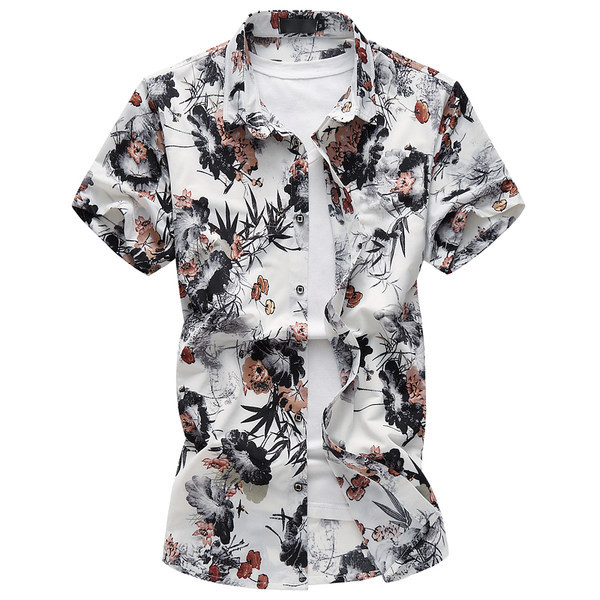 Cămașă pentru bărbați model nou, cu guler clasic și mâneci scurte