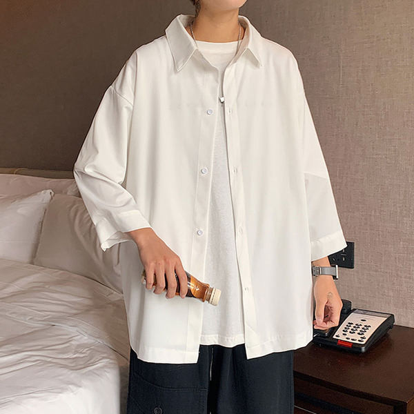 Cămașă modernă pentru bărbați cu imprimeu color pe spate