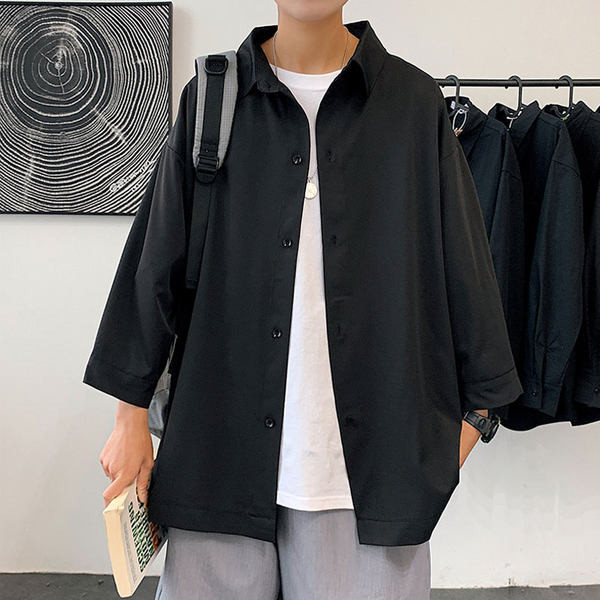 Cămașă modernă pentru bărbați cu imprimeu color pe spate