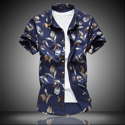 Moderns vīriešu krekls ar apkakli un īsām piedurknēm vairākās krāsās