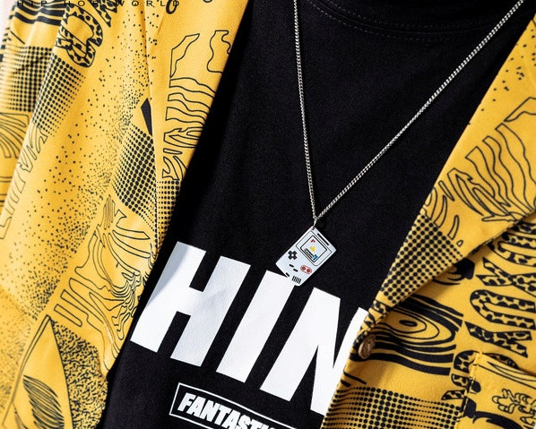 Lanț modern pentru bărbați din oțel cu pandantiv