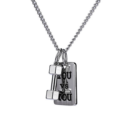 Moderna vīriešu ķēde ar kulonu ar dažādiem uzrakstiem