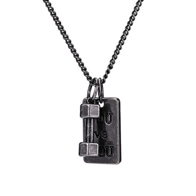 Moderna vīriešu ķēde ar kulonu ar dažādiem uzrakstiem