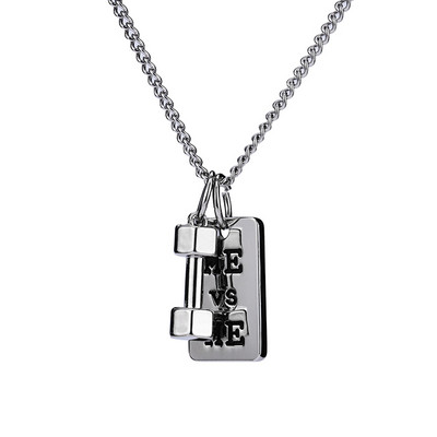 Moderna vīriešu ķēde ar kulonu ar dažādiem uzrakstiem