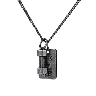 Moderna vīriešu ķēde ar kulonu ar dažādiem uzrakstiem