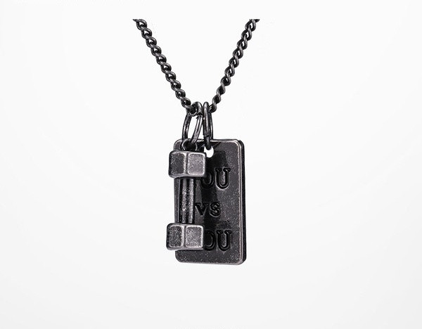 Moderna vīriešu ķēde ar kulonu ar dažādiem uzrakstiem