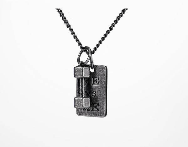 Moderna vīriešu ķēde ar kulonu ar dažādiem uzrakstiem
