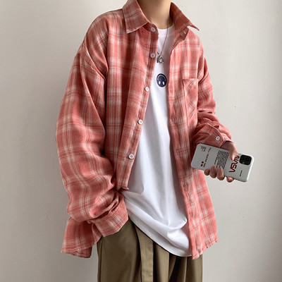 Cămașă casual în carouri cu nasturi și buzunar