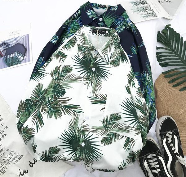 Cămașă pentru bărbați cu model floral și guler clasic