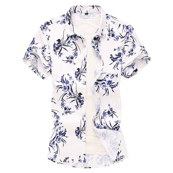 Cămașă modernă pentru bărbați cu guler clasic și mâneci scurte - mai multe culori