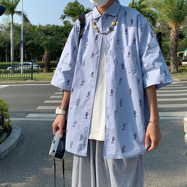 Cămașă pentru bărbați cu guler clasic în două culori