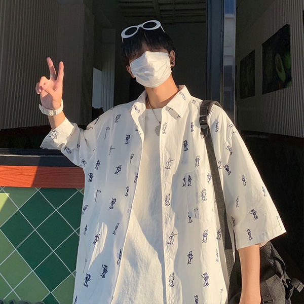 Cămașă pentru bărbați cu guler clasic în două culori