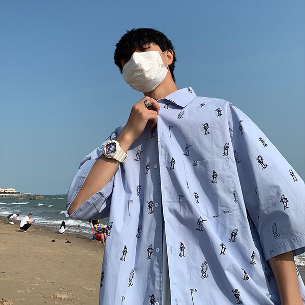 Cămașă pentru bărbați cu guler clasic în două culori