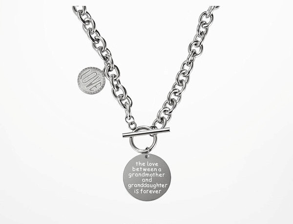 Lanț bărbătesc actual cu pandantive și inscripție