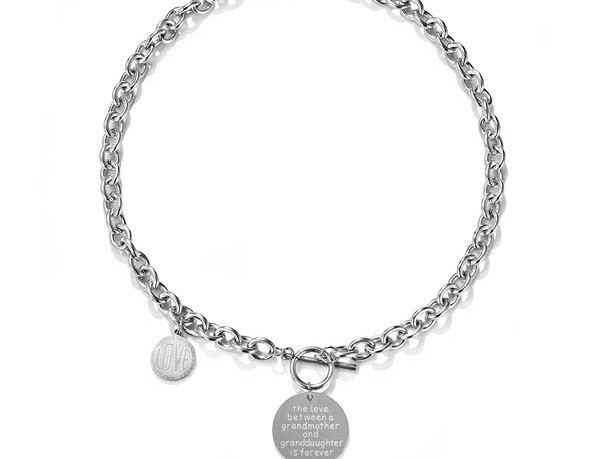 Lanț bărbătesc actual cu pandantive și inscripție