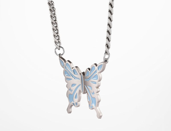 Ανδρική κομψή αλυσίδα με κρεμαστό πεταλούδα