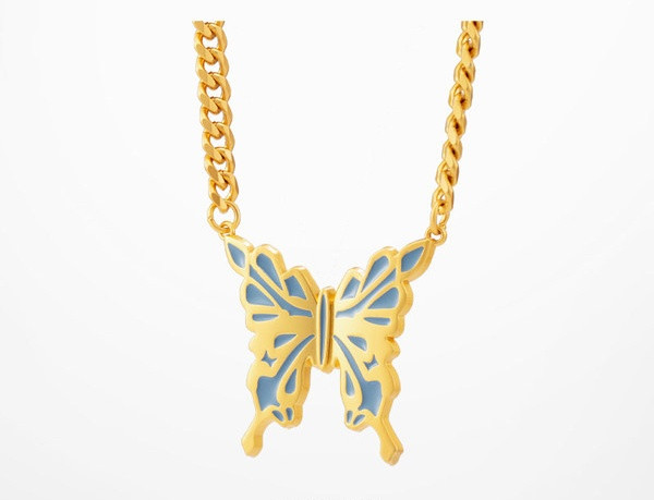 Ανδρική κομψή αλυσίδα με κρεμαστό πεταλούδα