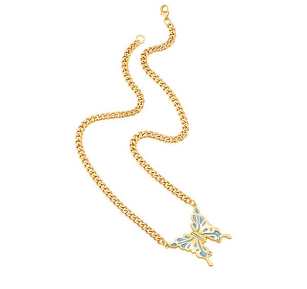 Ανδρική κομψή αλυσίδα με κρεμαστό πεταλούδα