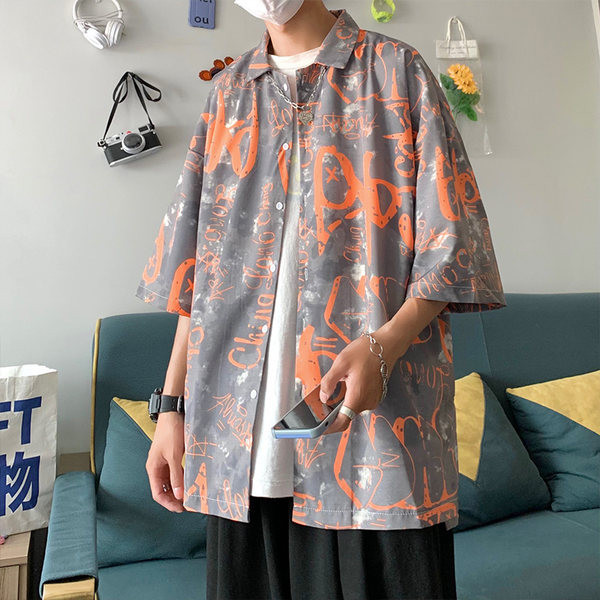 Cămașă lată casual cu nasturi